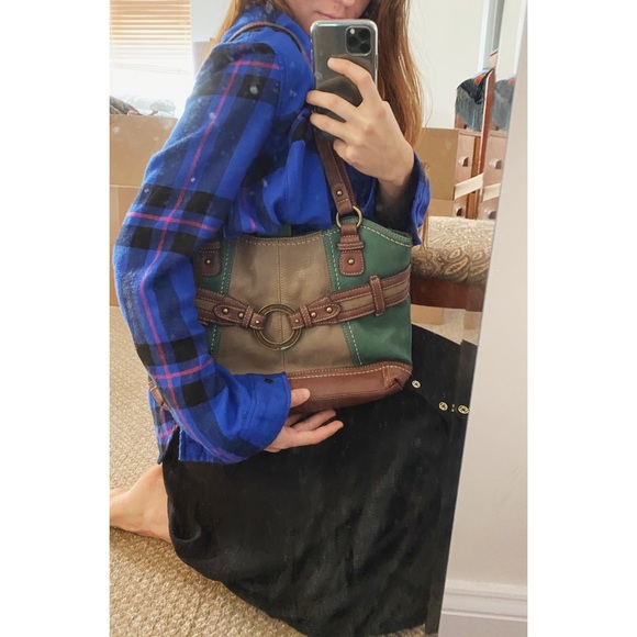 Boc Forest Green and brown faux leather purse - Picture 4 of 6